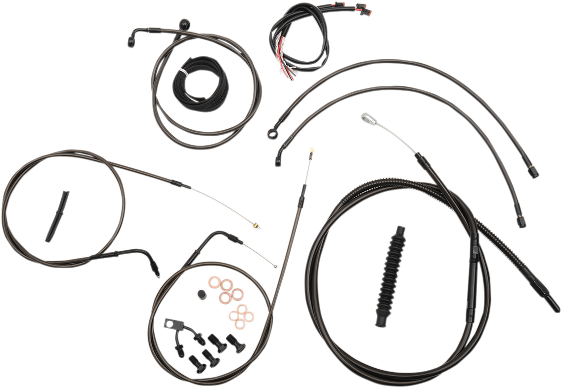 Complete Midnight Braided Handlebar Cable/Brake Line Kit — Standard - 0662-0393