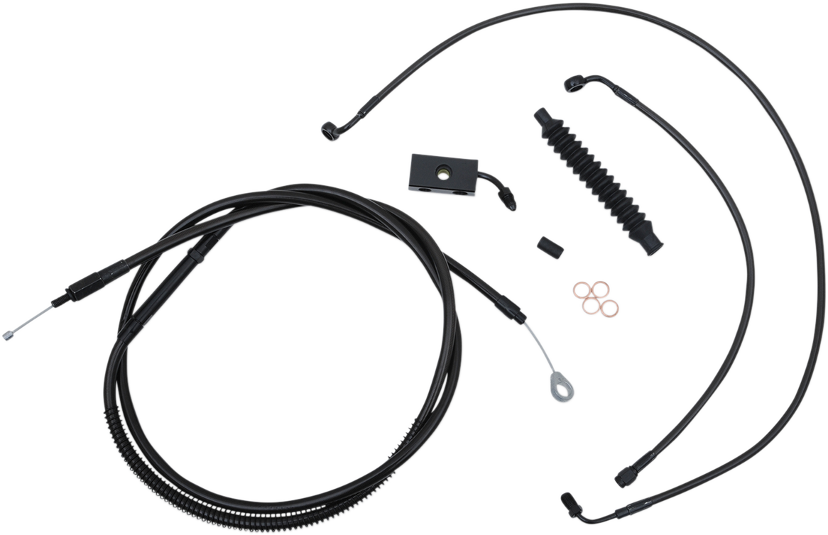 Standard Midnight Braided Handlebar Cable/Brake Line Kit — Ape Hanger - 0662-0484