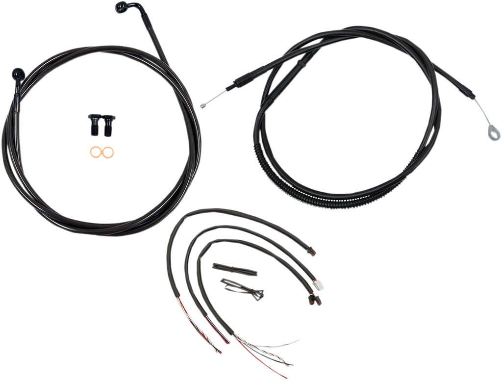 Complete Midnight Braided Handlebar Cable/Brake Line Kit — Standard - 0662-0551
