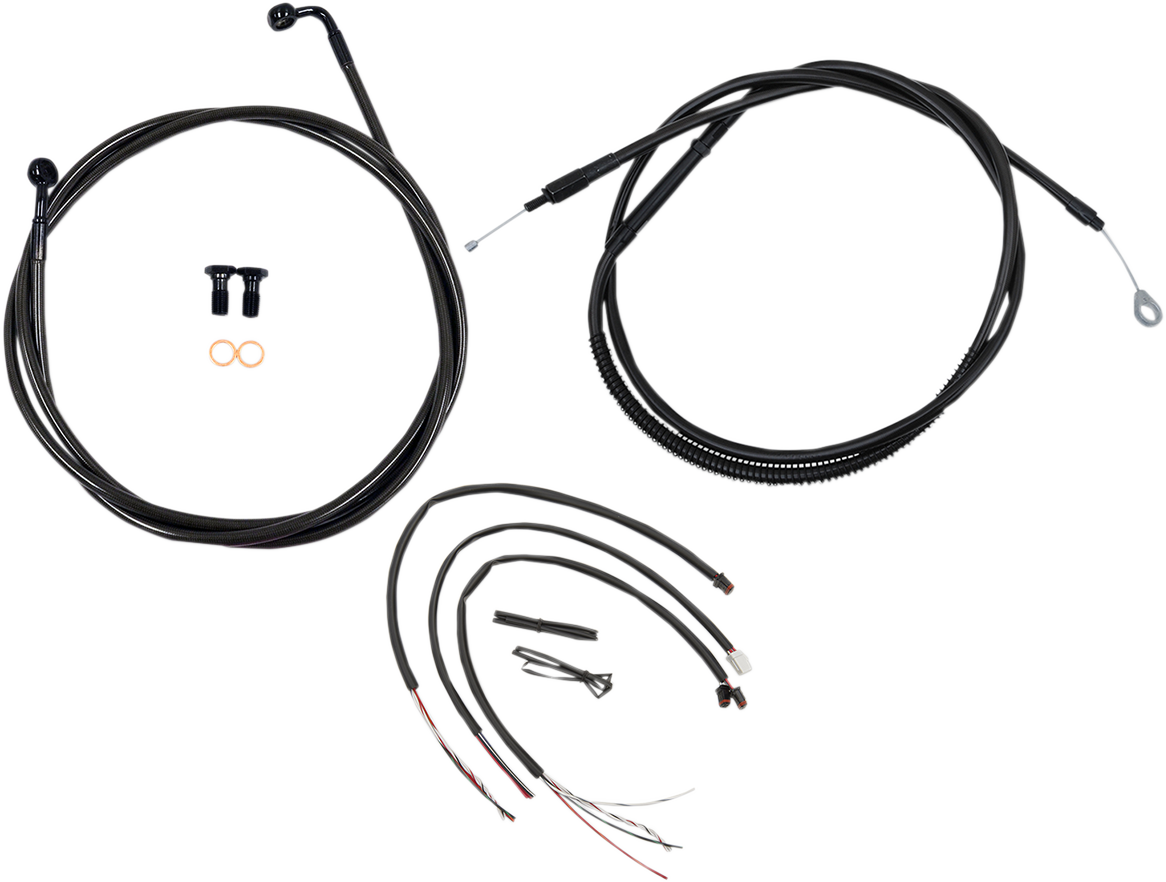 Complete Midnight Braided Handlebar Cable/Brake Line Kit — Standard - 0662-0551