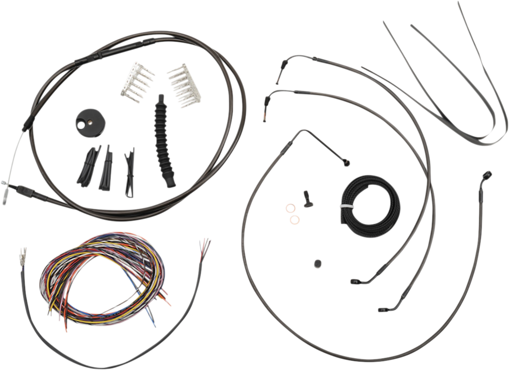 Complete Midnight Braided Handlebar Cable/Brake Line Kit — Standard - 0662-0800