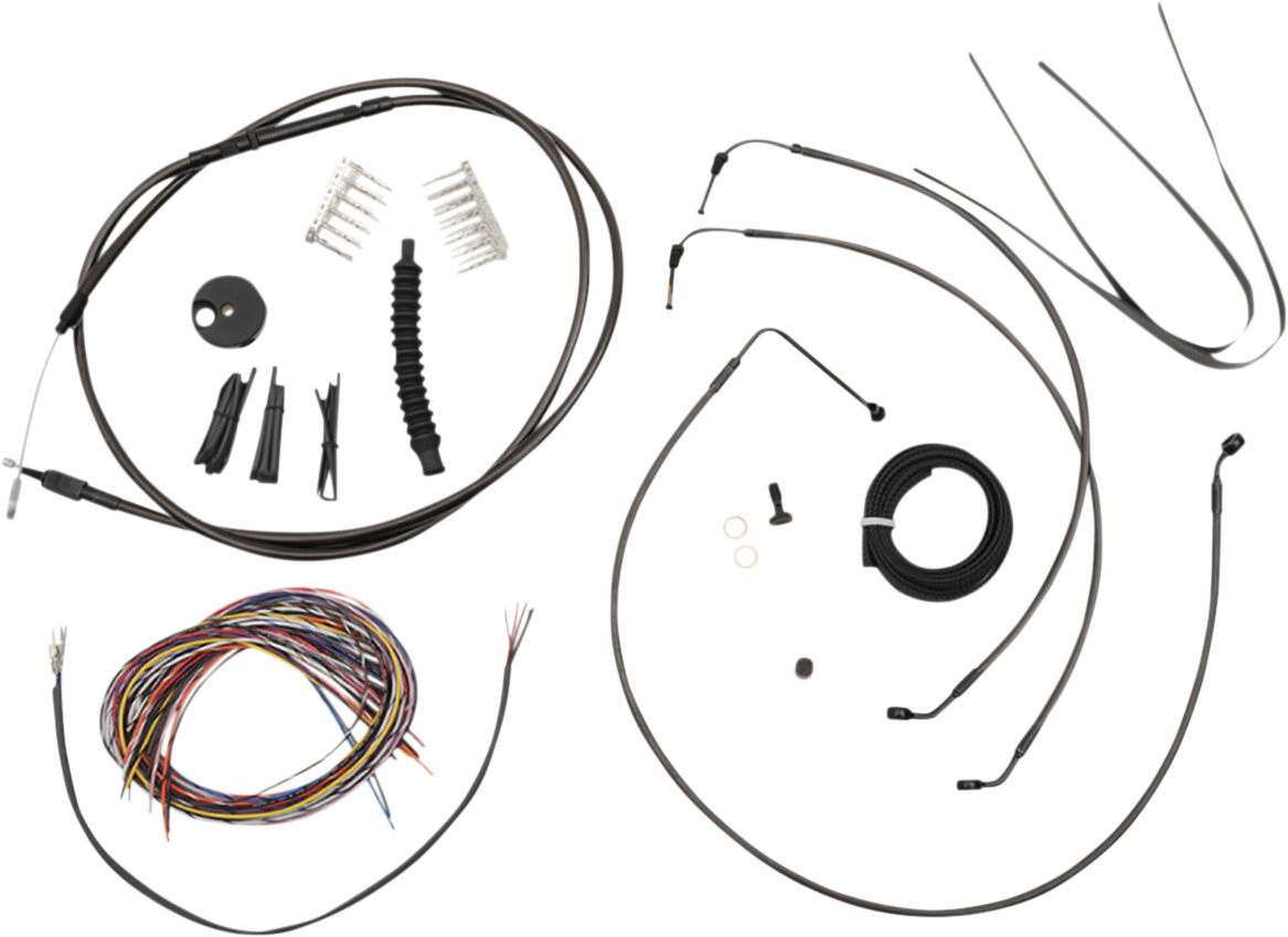 Complete Midnight Braided Handlebar Cable/Brake Line Kit — Standard - 0662-0800