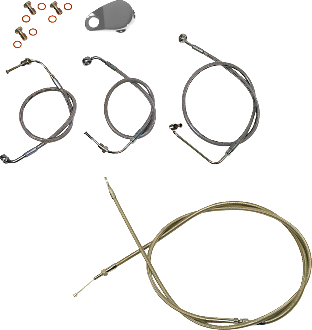 Standard Stainless Braided Handlebar Cable/Brake Line Kit - 0662-0831