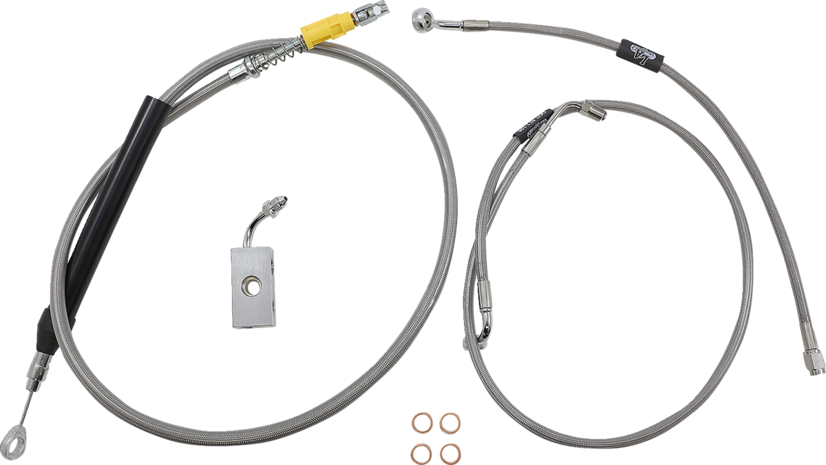 Standard Stainless Braided Handlebar Cable/Brake Line Kit - 0662-0834