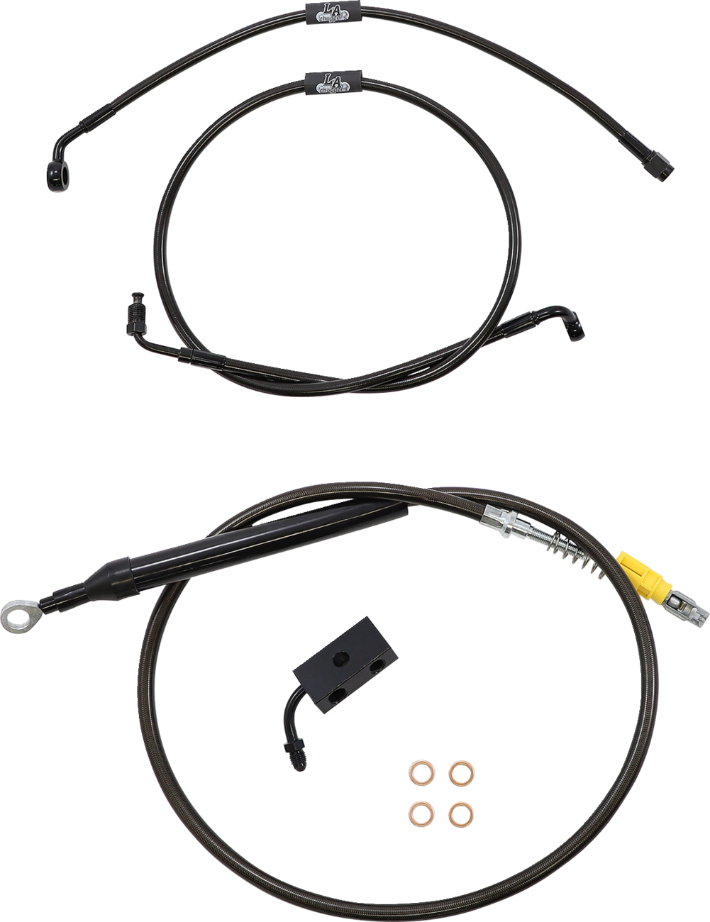 Standard Midnight Braided Handlebar Cable/Brake Line Kit — Ape Hanger - 0662-0836