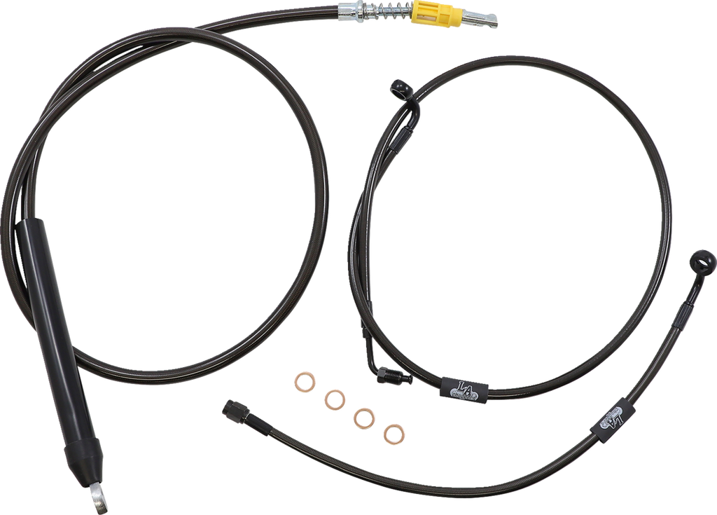 Standard Midnight Braided Handlebar Cable/Brake Line Kit — Ape Hanger - 0662-0839