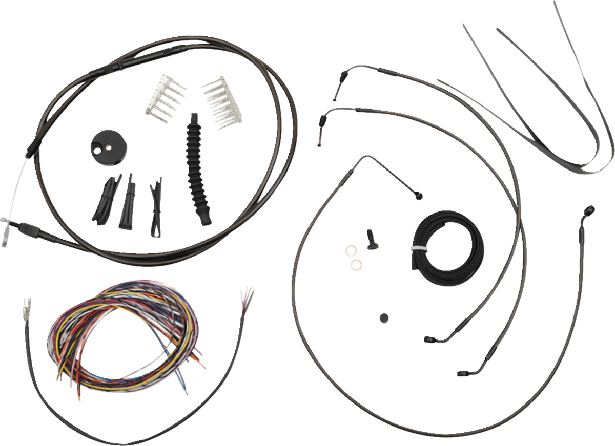 Complete Midnight Braided Handlebar Cable/Brake Line Kit — Standard - 0662-0842