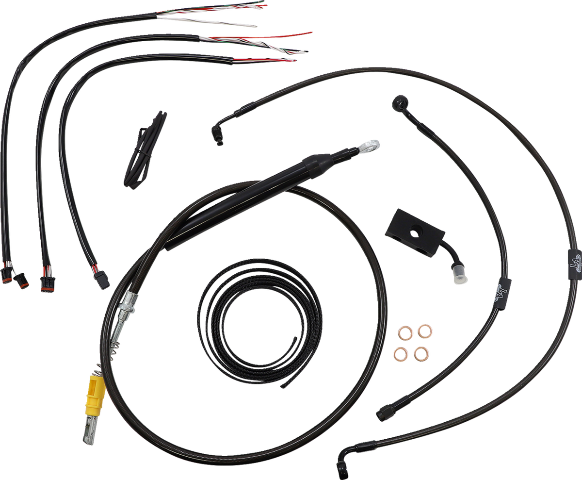 Complete Midnight Braided Handlebar Cable/Brake Line Kit — Standard - 0662-0845
