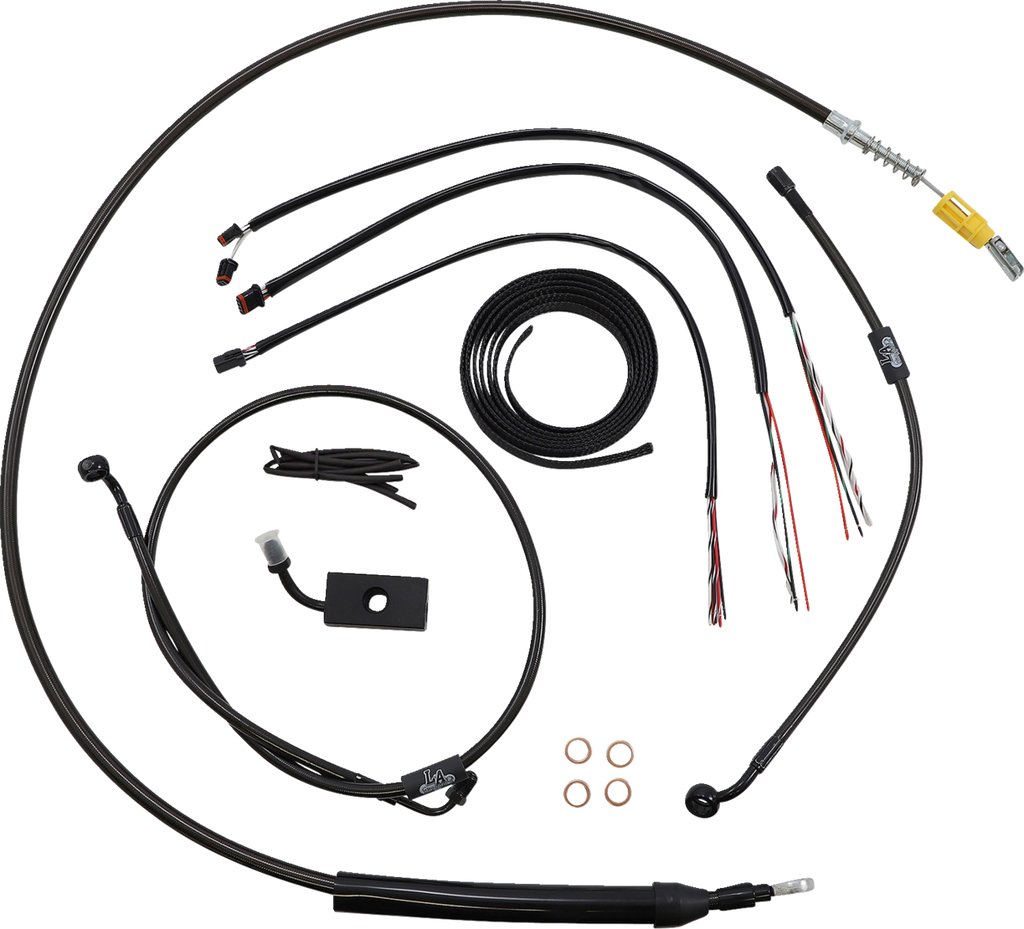 Complete Midnight Braided Handlebar Cable/Brake Line Kit — Standard - 0662-0848