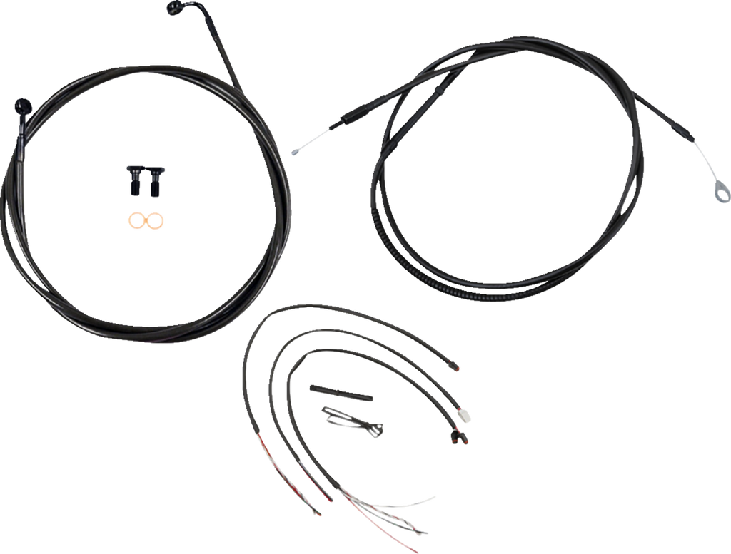 Complete Midnight Braided Handlebar Cable/Brake Line Kit — Standard - 0662-0851