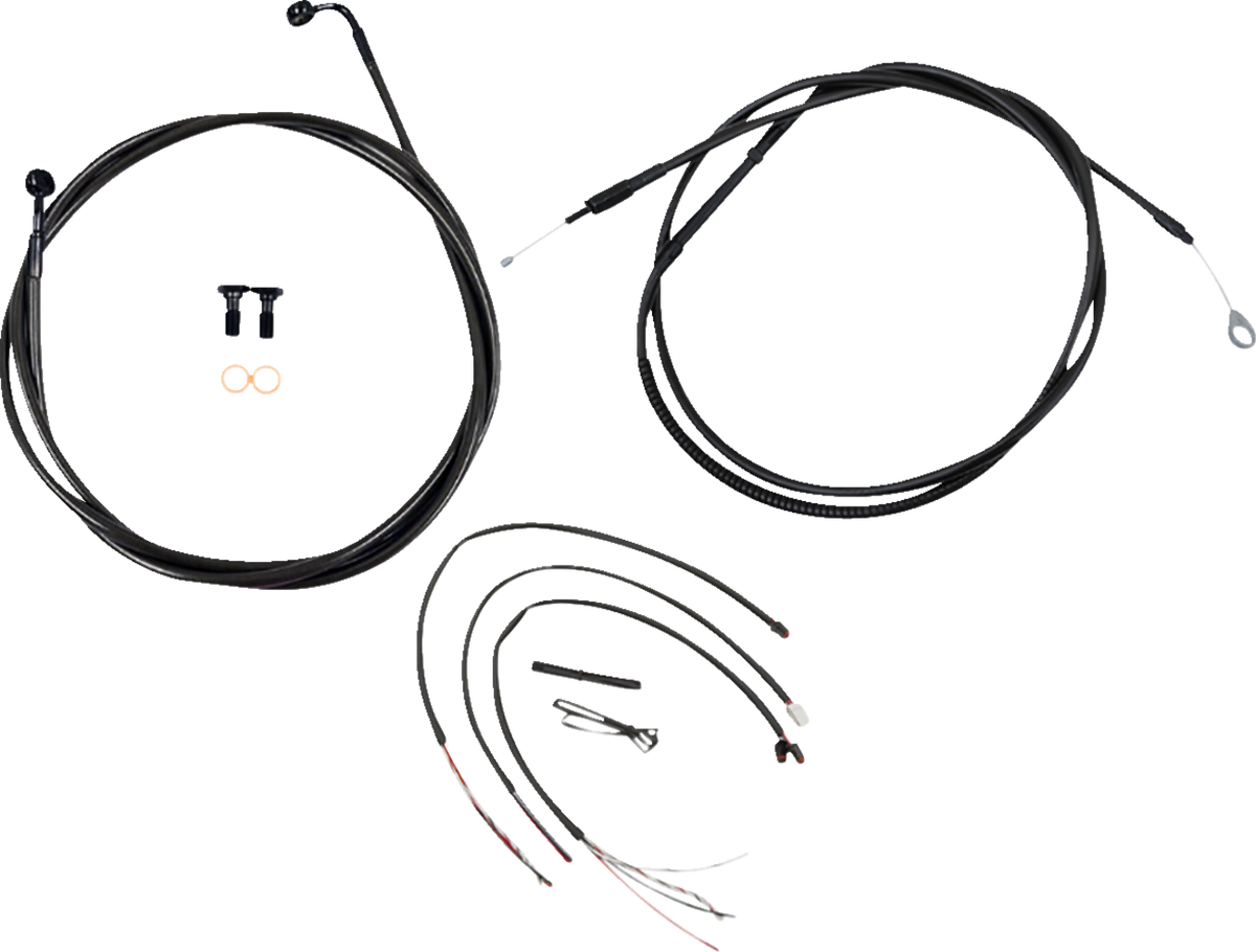 Complete Midnight Braided Handlebar Cable/Brake Line Kit — Standard - 0662-0851