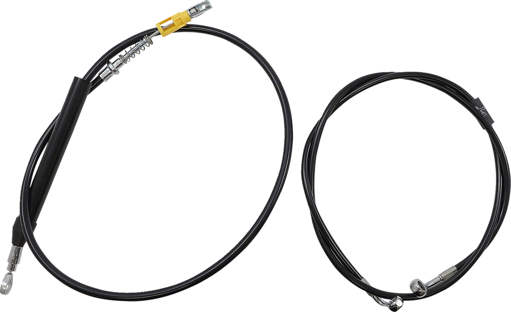 Complete Black Vinyl Braided Handlebar Cable/Brake Line Kit - 0662-0853