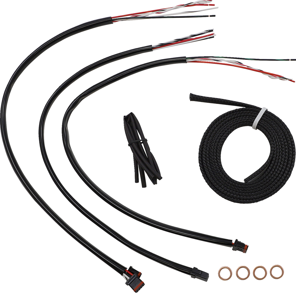 Complete Black Vinyl Braided Handlebar Cable/Brake Line Kit - 0662-0853