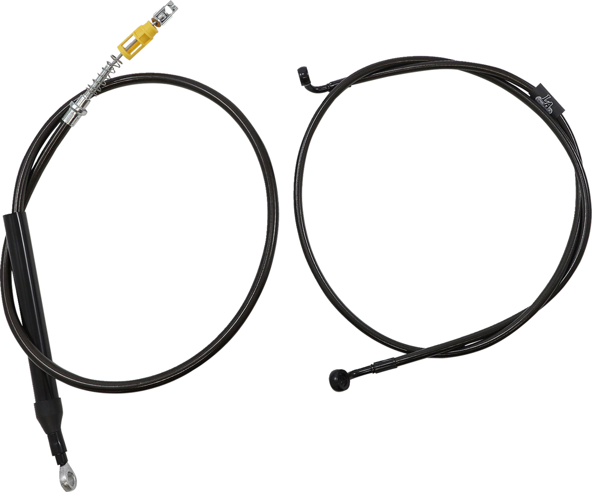 Complete Midnight Braided Handlebar Cable/Brake Line Kit — Standard - 0662-0854