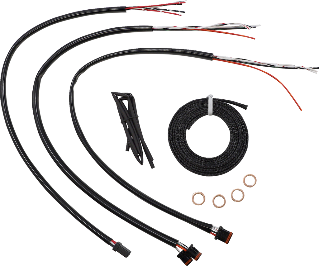 Complete Midnight Braided Handlebar Cable/Brake Line Kit — Standard - 0662-0854
