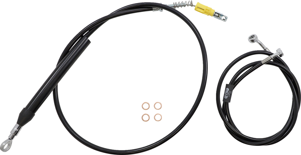 Complete Black Vinyl Braided Handlebar Cable/Brake Line Kit - 0662-0856