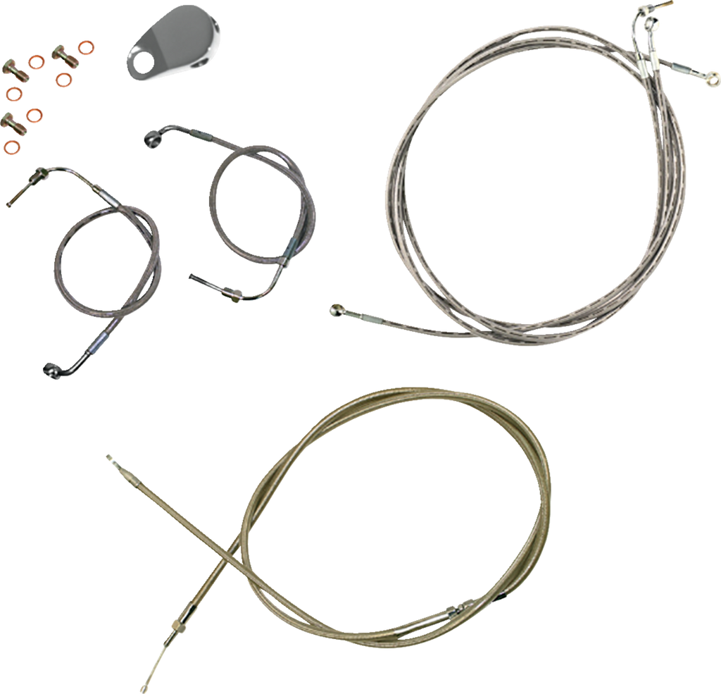 Standard Stainless Braided Handlebar Cable/Brake Line Kit - 0662-0858