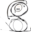 LA Choppers Standard Midnight Braided Handlebar Cable/Brake Line Kit — Mini/Ape Hanger — 0662-0860