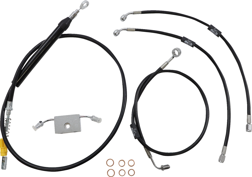Standard Black Vinyl Handlebar Cable/Brake Line Kit — Ape Hanger - 0662-0865