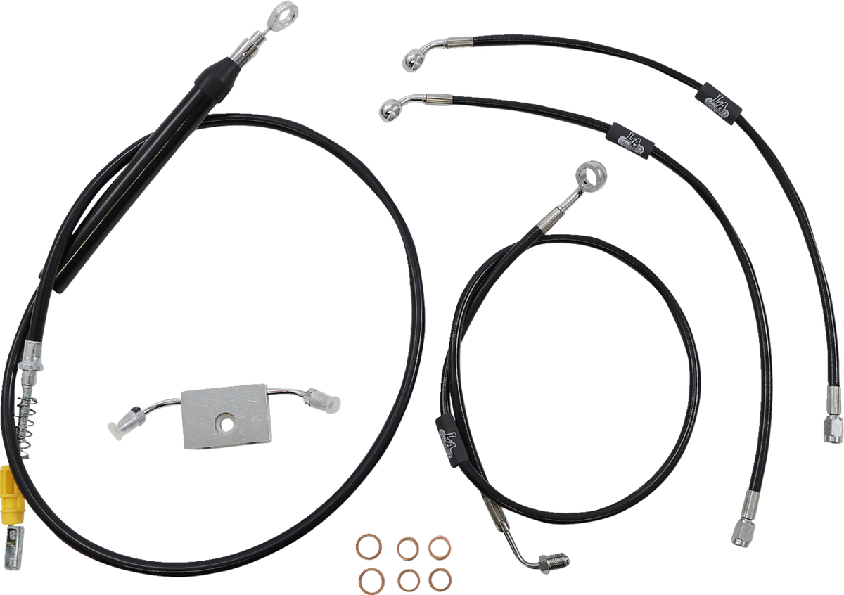 Standard Black Vinyl Handlebar Cable/Brake Line Kit — Ape Hanger - 0662-0865