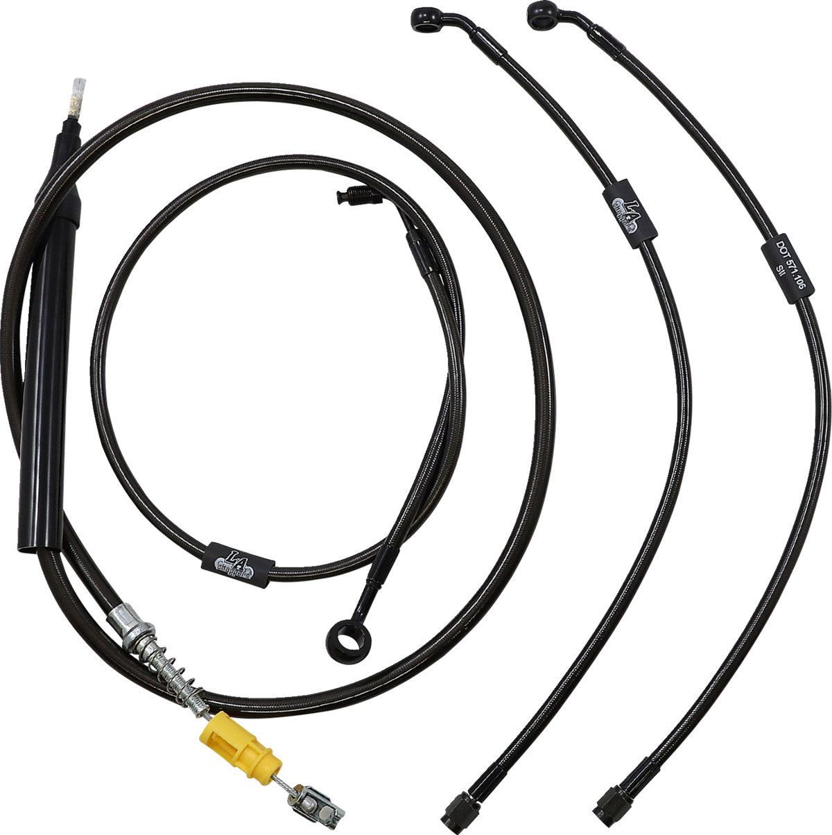 Standard Midnight Braided Handlebar Cable/Brake Line Kit — Ape Hanger - 0662-0866