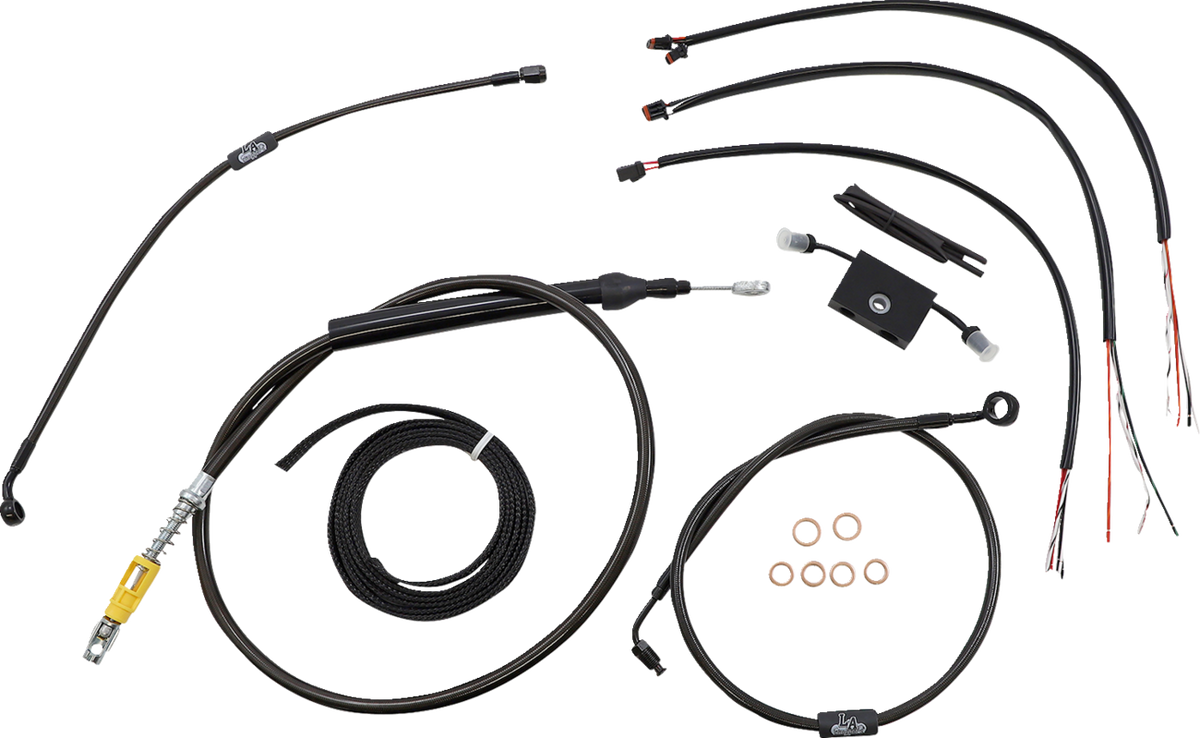 Complete Midnight Braided Handlebar Cable/Brake Line Kit — Standard - 0662-0878