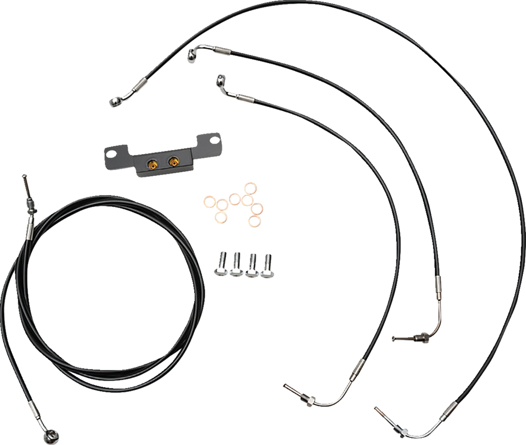 Standard Black Vinyl Handlebar Cable/Brake Line Kit — Ape Hanger - 0662-0883