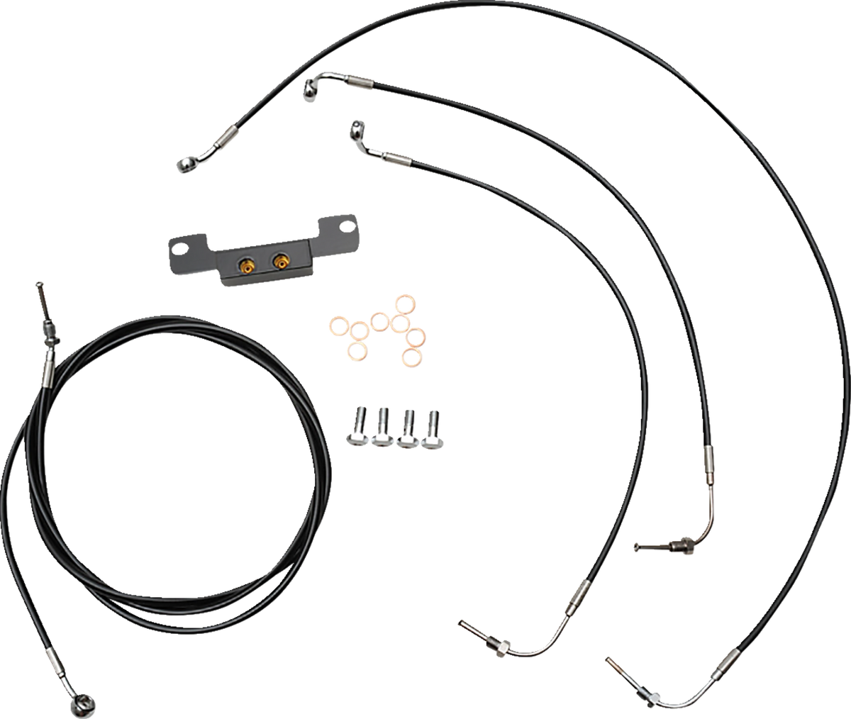 Standard Black Vinyl Handlebar Cable/Brake Line Kit — Ape Hanger - 0662-0883