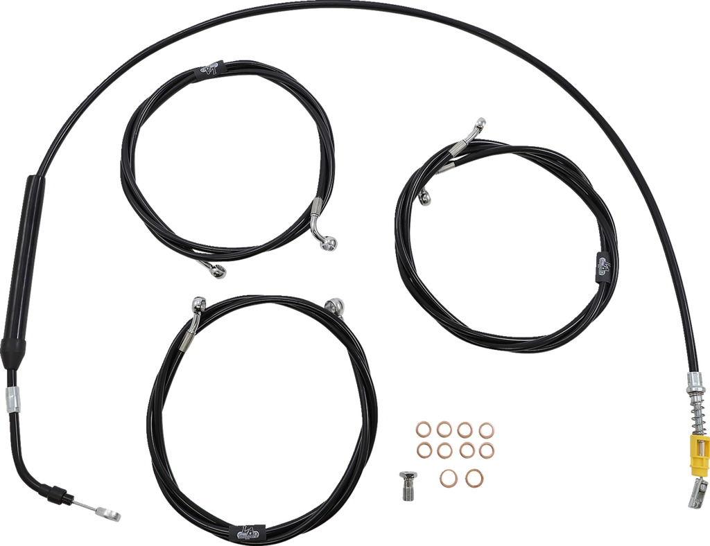 Standard Black Vinyl Handlebar Cable/Brake Line Kit — Ape Hanger - 0662-0886