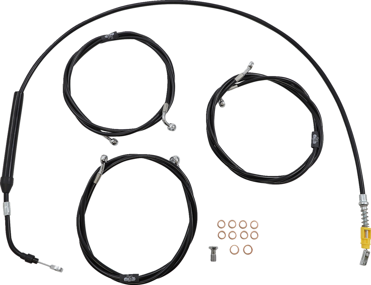 Standard Black Vinyl Handlebar Cable/Brake Line Kit — Ape Hanger - 0662-0886