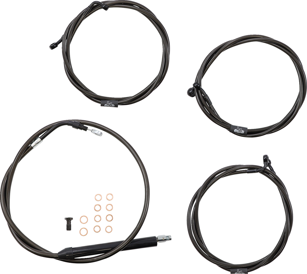 Standard Midnight Braided Handlebar Cable/Brake Line Kit — Ape Hanger - 0662-0890