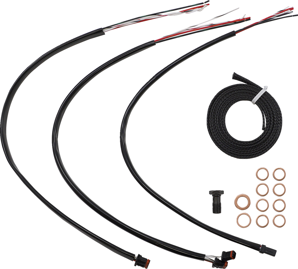 Complete Midnight Braided Handlebar Cable/Brake Line Kit — Standard - 0662-0899