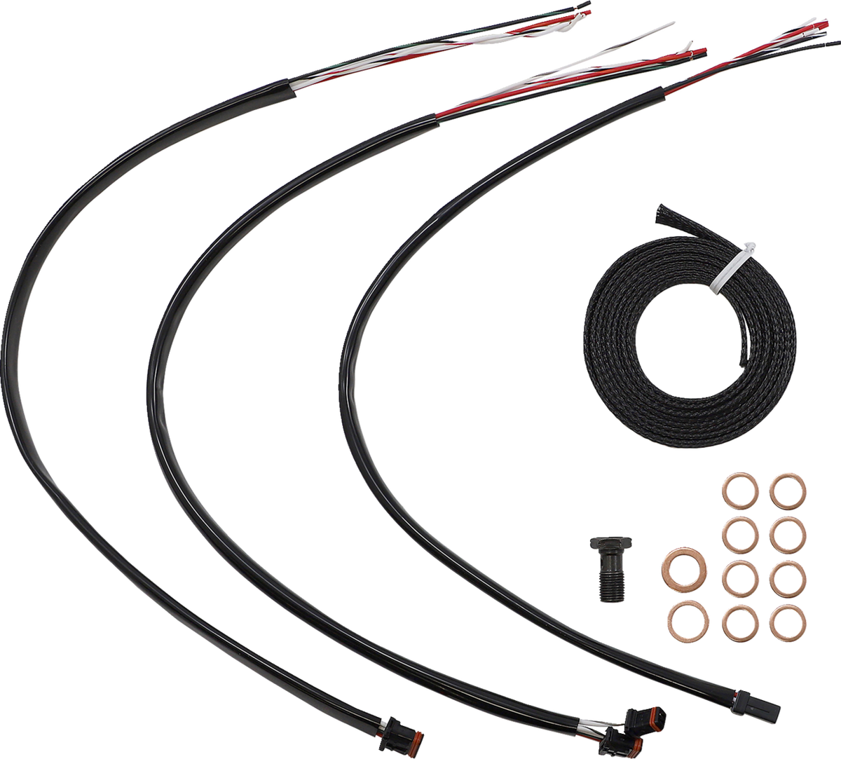 Complete Midnight Braided Handlebar Cable/Brake Line Kit — Standard - 0662-0899
