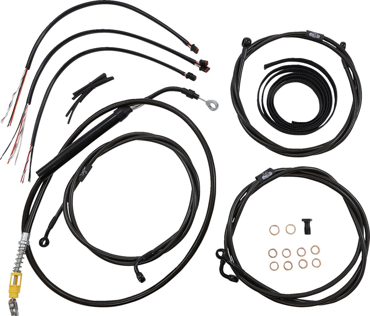 Complete Midnight Braided Handlebar Cable/Brake Line Kit — Standard - 0662-0902