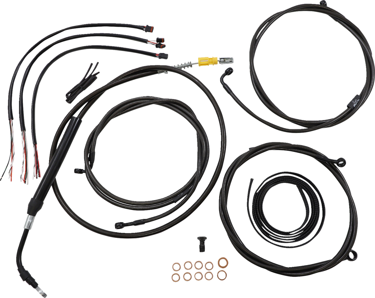 Complete Midnight Braided Handlebar Cable/Brake Line Kit — Standard - 0662-0905