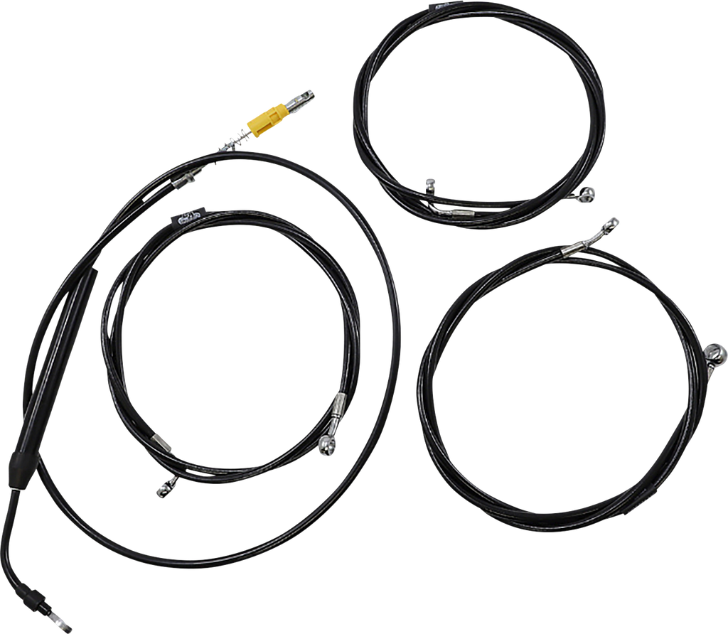 Standard Midnight Braided Handlebar Cable/Brake Line Kit — Ape Hanger - 0662-1098