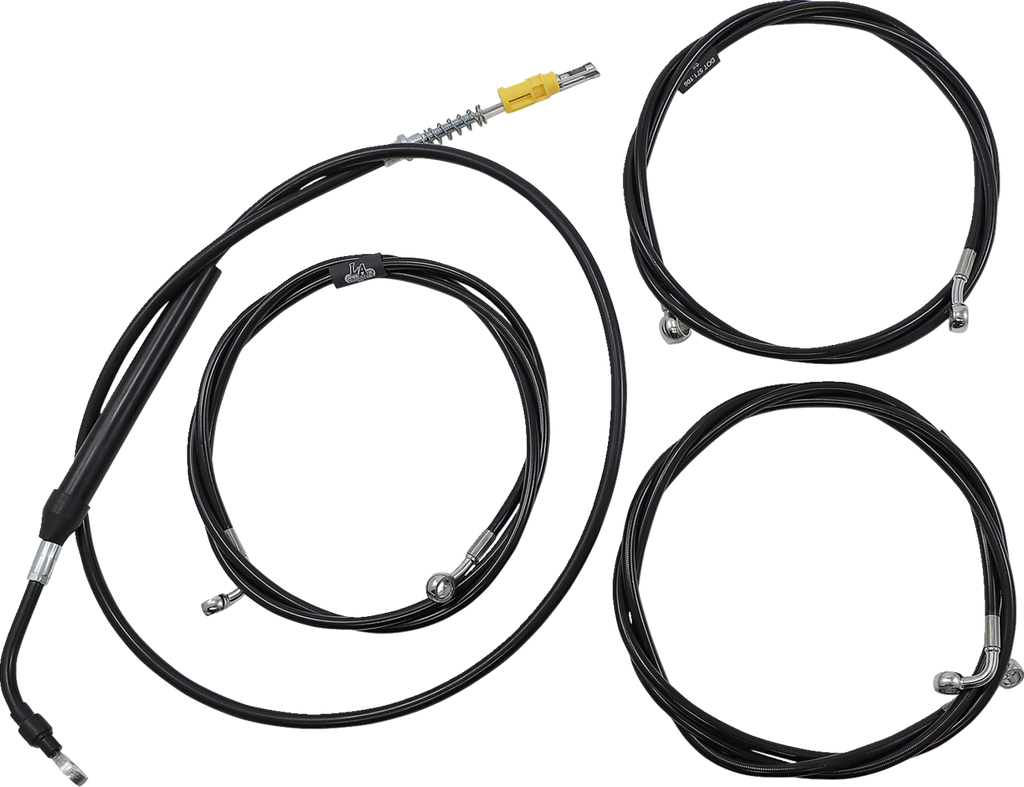 Standard Black Vinyl Handlebar Cable/Brake Line Kit — Ape Hanger - 0662-1103