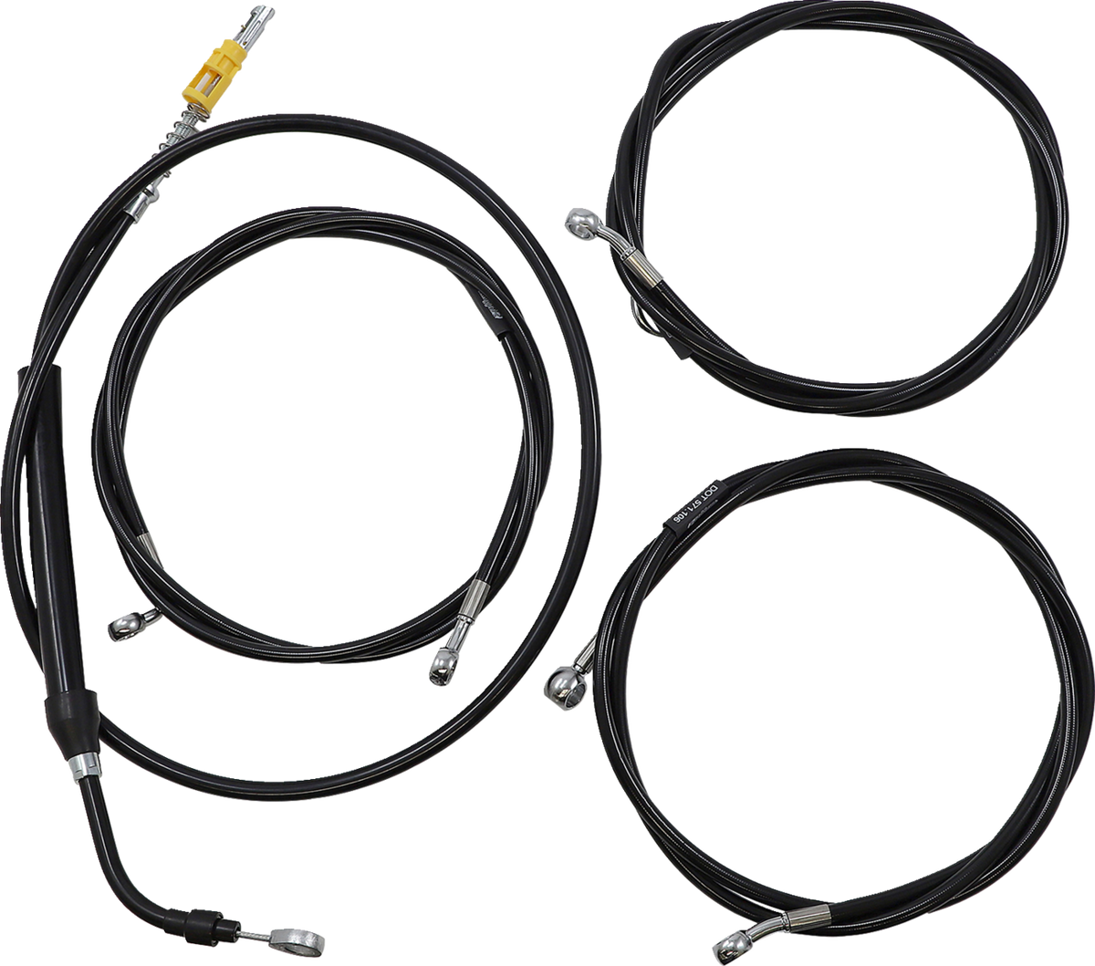 Complete Black Vinyl Braided Handlebar Cable/Brake Line Kit - 0662-1109