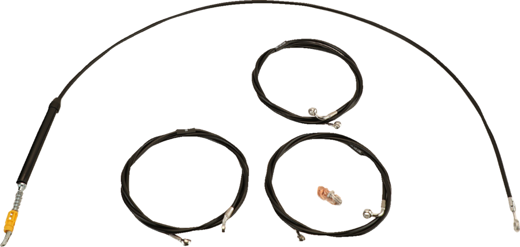 Standard Black Vinyl Handlebar Cable/Brake Line Kit — Ape Hanger - 0662-1169