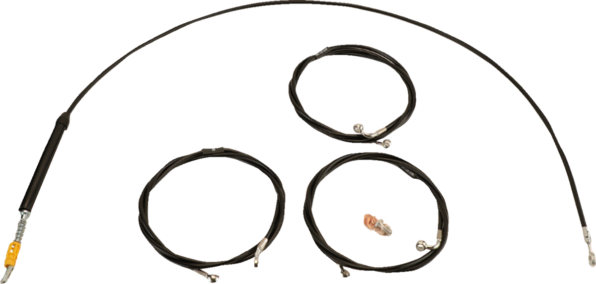 Standard Black Vinyl Handlebar Cable/Brake Line Kit — Ape Hanger - 0662-1169