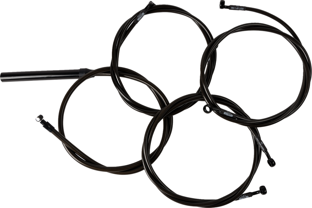 Complete Midnight Braided Handlebar Cable/Brake Line Kit — Standard - 0662-1176