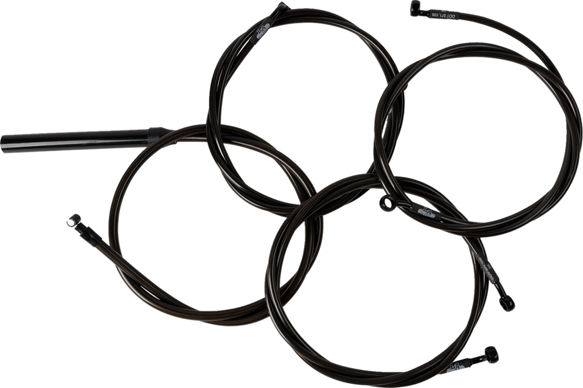 Complete Midnight Braided Handlebar Cable/Brake Line Kit — Standard - 0662-1176