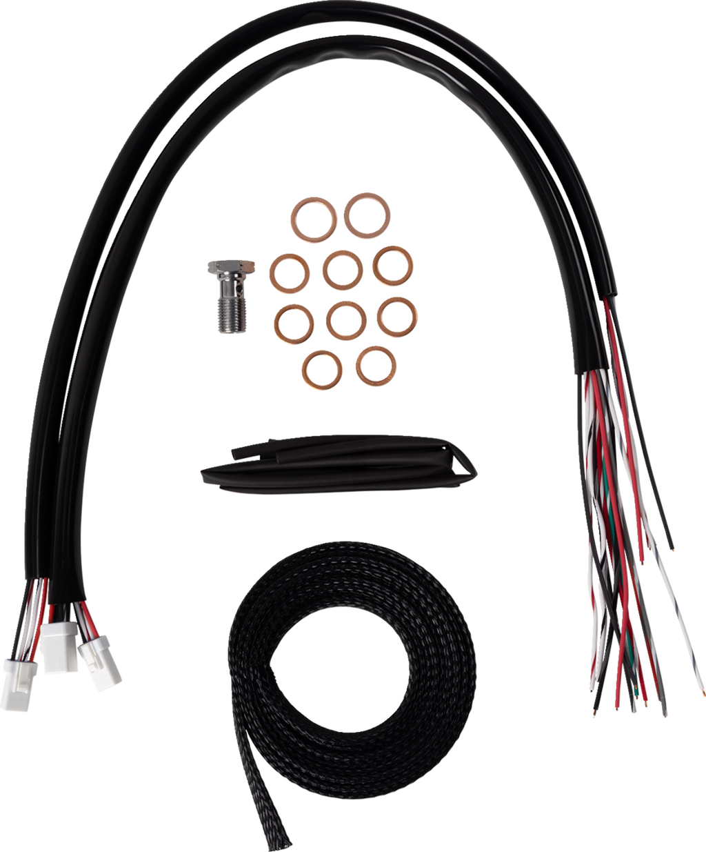 Complete Black Vinyl Braided Handlebar Cable/Brake Line Kit - 0662-1181