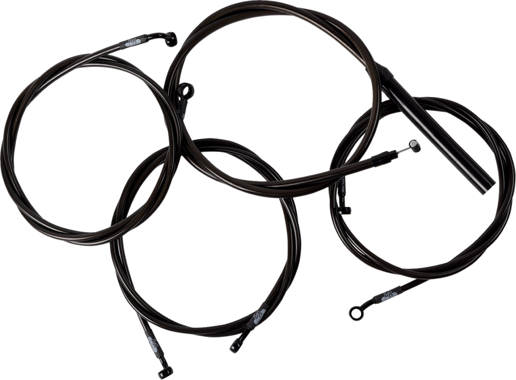 Complete Midnight Braided Handlebar Cable/Brake Line Kit — Standard - 0662-1182
