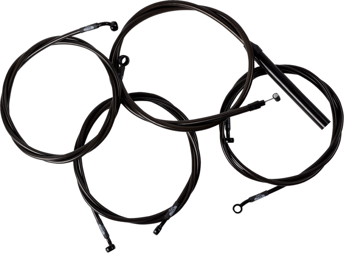 Complete Midnight Braided Handlebar Cable/Brake Line Kit — Standard - 0662-1182