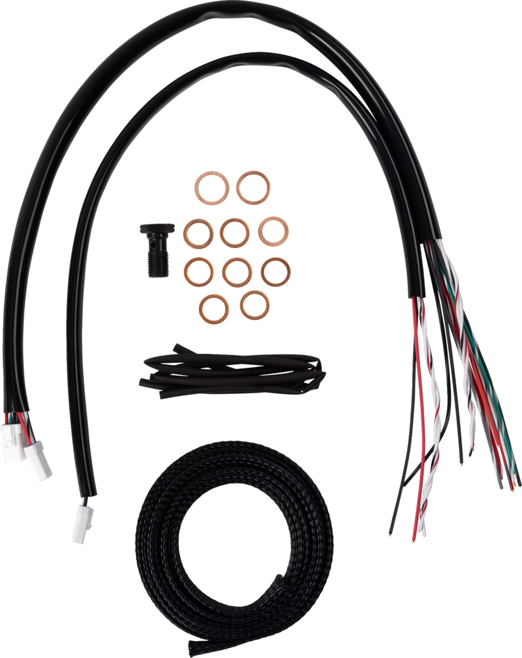 Complete Midnight Braided Handlebar Cable/Brake Line Kit — Standard - 0662-1182