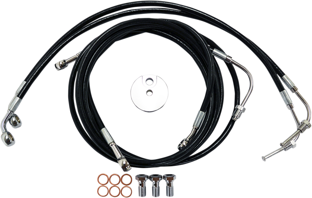 Black Braided Brake Line Kit - 1741-3932