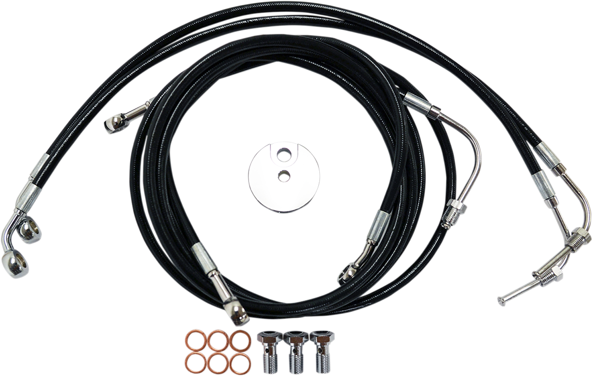 Black Braided Brake Line Kit - 1741-3932