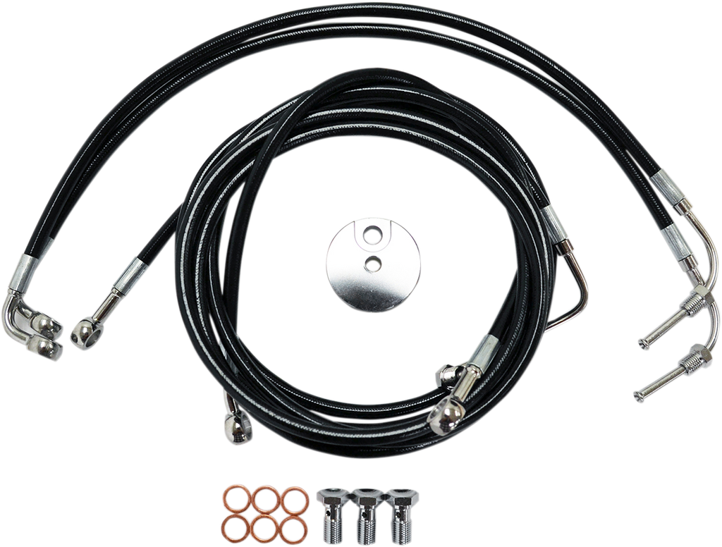 Black Braided Brake Line Kit - 1741-3942