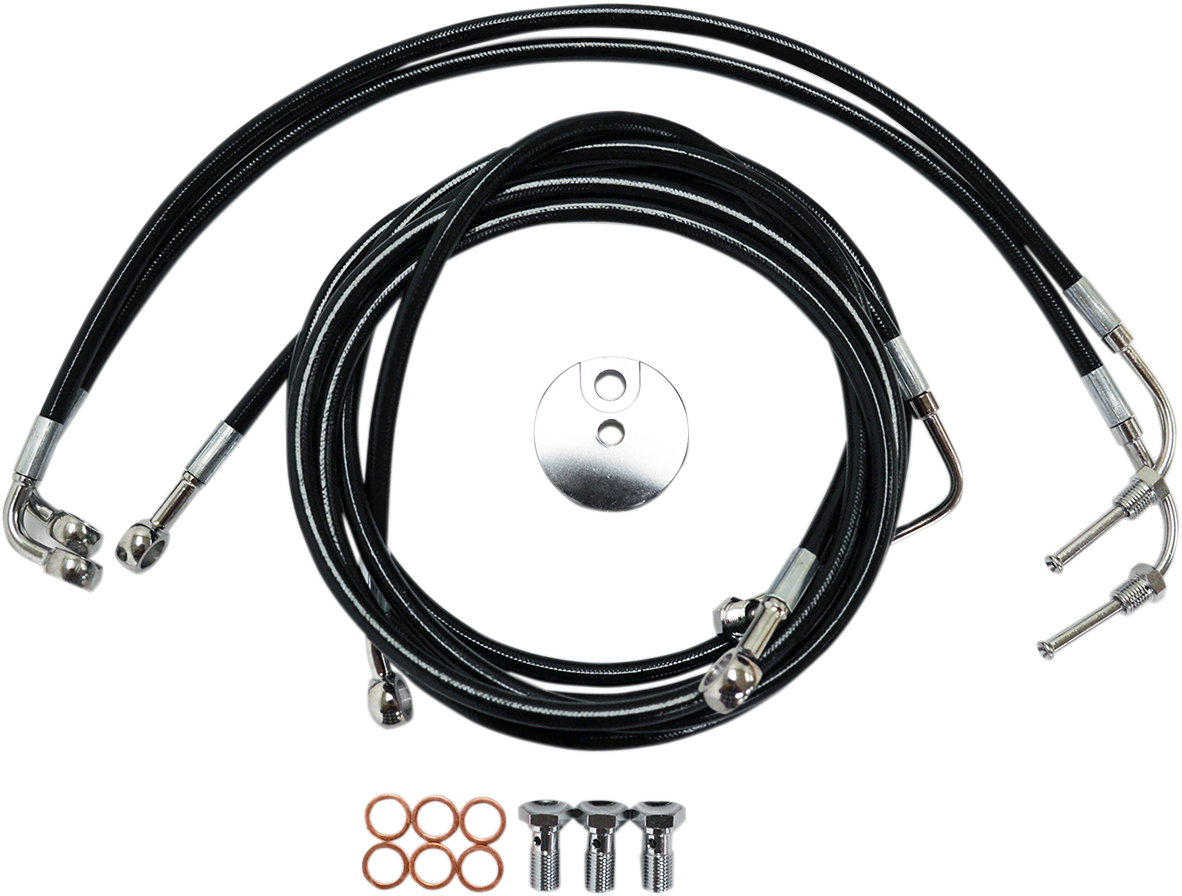Black Braided Brake Line Kit - 1741-3942